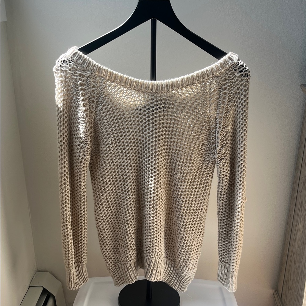 Zara Knit Elegant Cream Knit Sweater